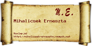 Mihalicsek Erneszta névjegykártya